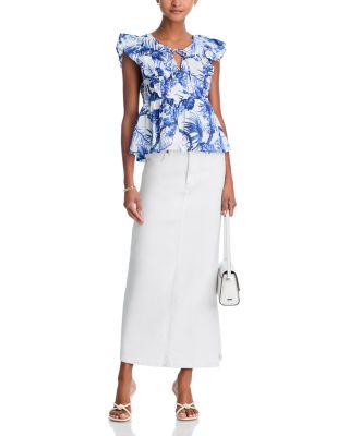 Floral Flutter Sleeved Top - Exclusive 