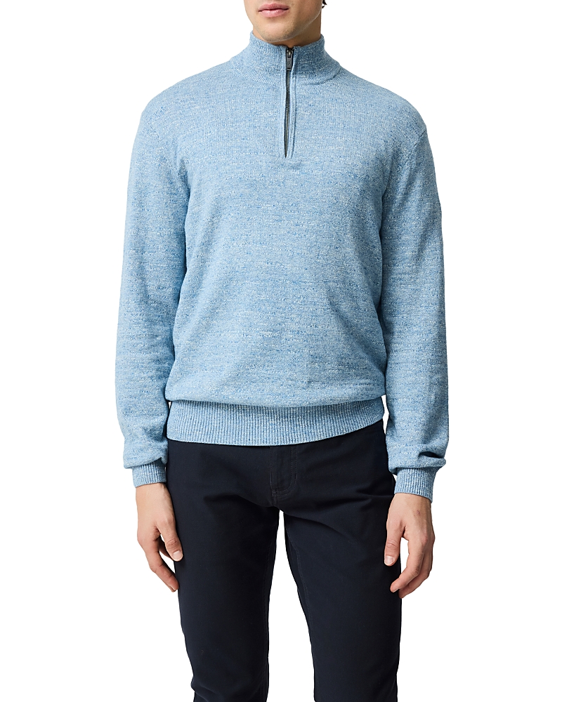 Rodd & Gunn Fortrose 1/4 Zip Knit In Blue