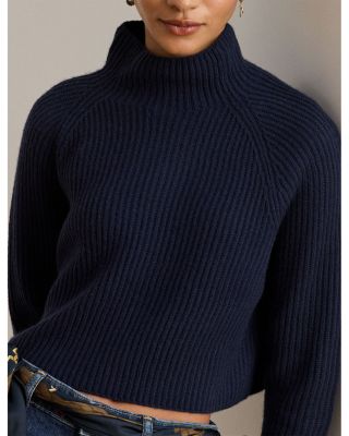 Wool Cashmere Cropped Mockneck Sweater