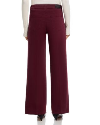 Anessa High Rise Raw Hem Jeans in Vintage Dark Oxblood