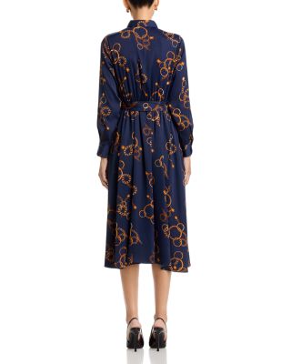 Half Placket Button Down Midi Dress