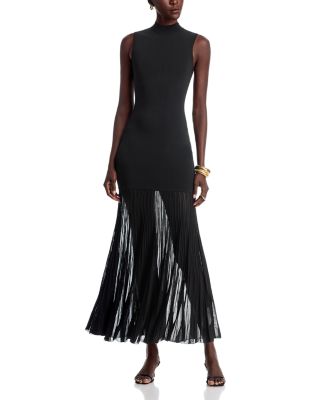 Michael Kors Mock Neck Sheer Maxi Dress