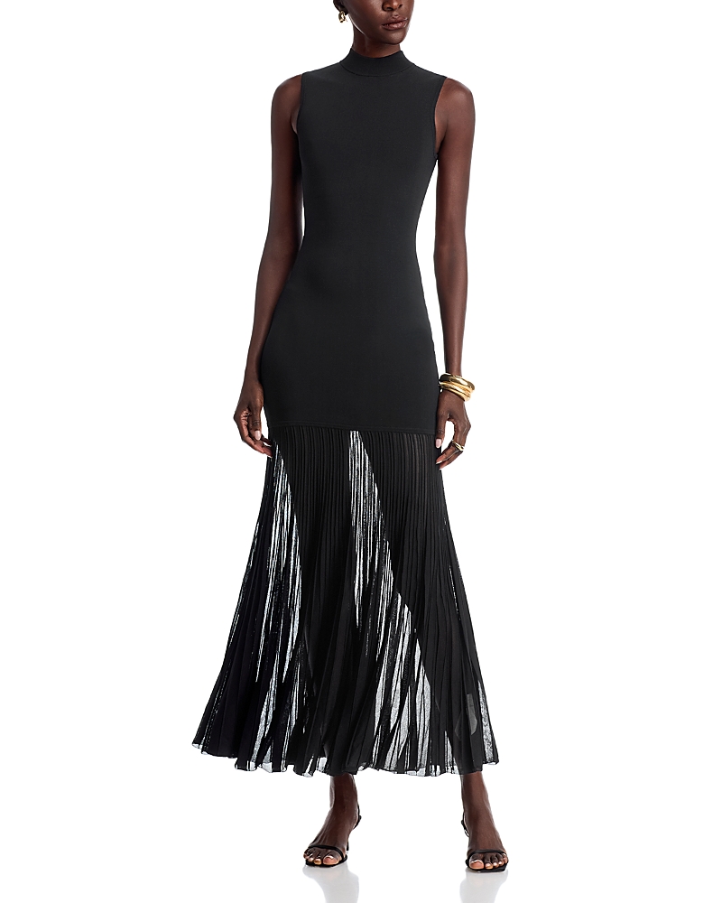 Michael Kors Mock Neck Sheer Maxi Dress