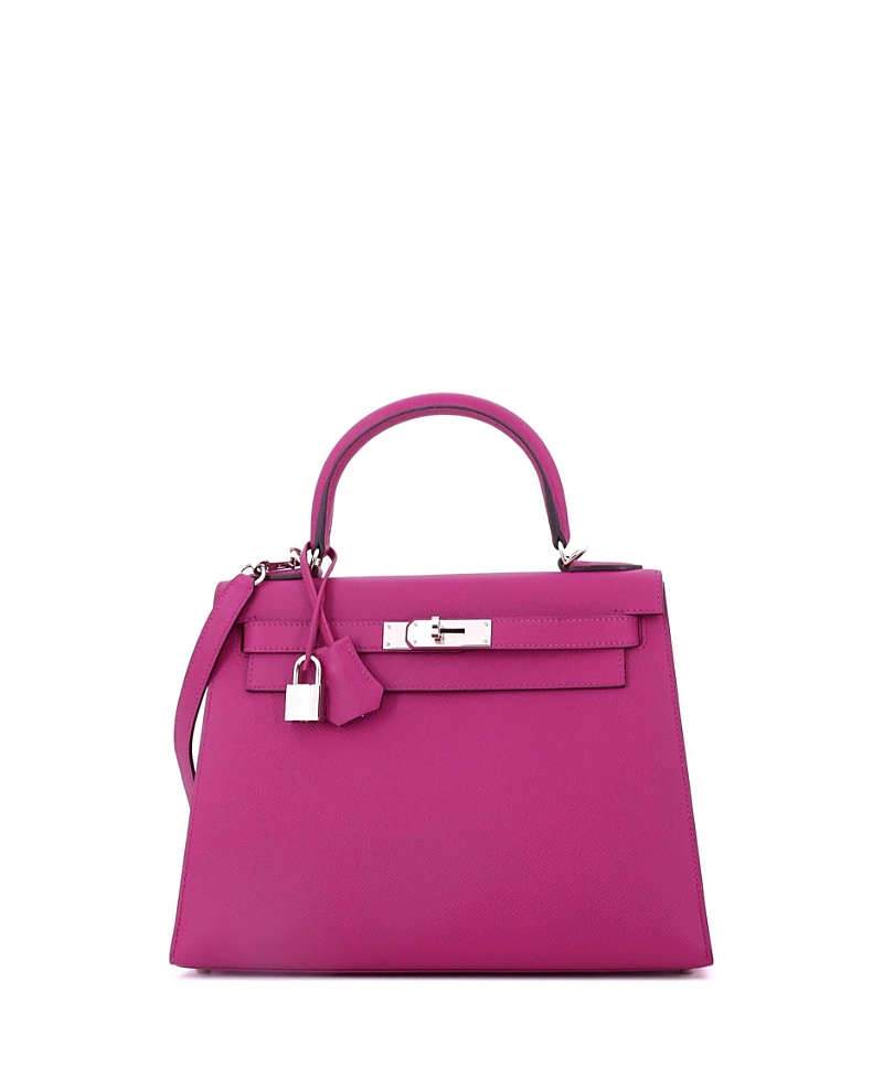 PRE-OWNED HERMES Pre-owned Hermes Kelly 28 Handbag Pink Epsom With Palladium Hardware In Purple