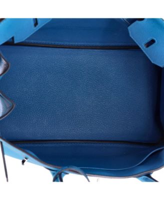 Birkin 30 Handbag Blue Epsom with Palladium Hardware