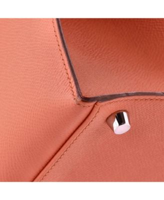 Kelly 32 Handbag Pink Epsom with Palladium Hardware