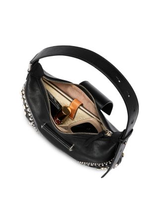 Bar Hobo Embellished Leather Shoulder Bag