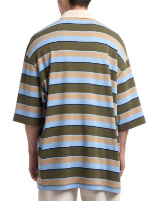 Oversize Fit Stripe Polo Shirt
