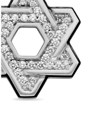 Men's Sterling Silver Deco Diamond Star of David Pendant