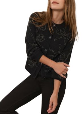 Women's Bow Detail Embellished Cardigan