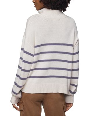 Georgie Stripe Quarter Zip Sweater