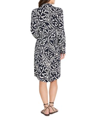 Indigo Leaf Double Crepe Eva Dress