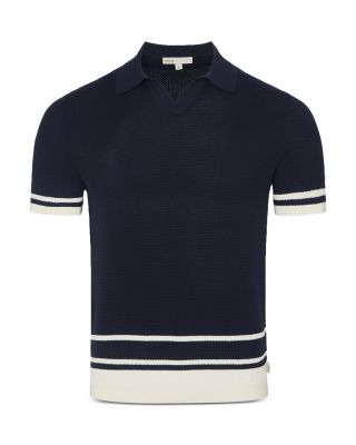 Cotton Textured Johnny Collar Polo