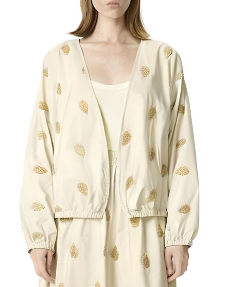 Nocturne Lightweight V-neck Printed Kimono In White