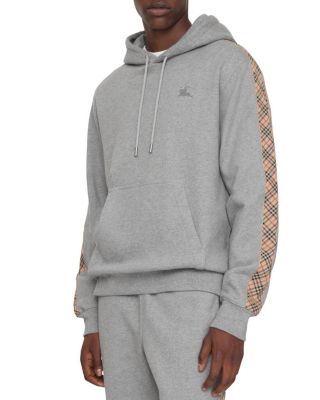 Check Trim Cotton Hoodie