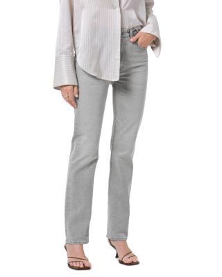 Zurie High Rise Straight Leg Jeans in Quartz Grey