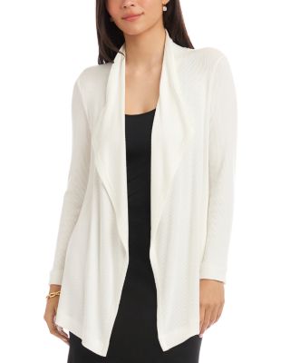 Ribbed Front Draped Cardigan