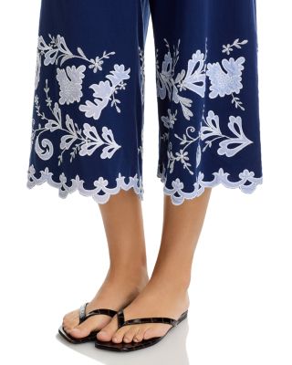 Embroidered Culotte Pants