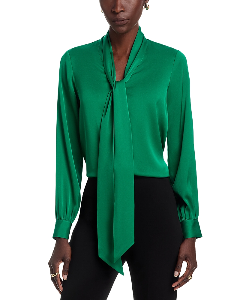 Elie Tahari Nicoletta Silk Blend Top In Green