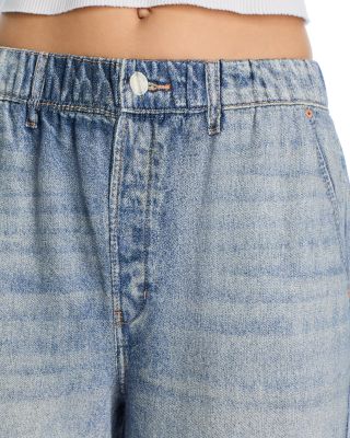 Mock Denim Wide Leg Pants