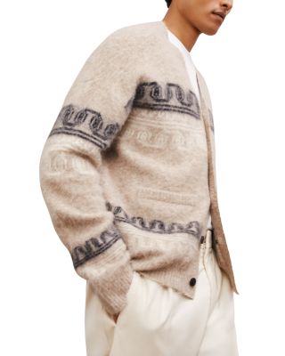 Fair Isle Detail Cardigan Sweater