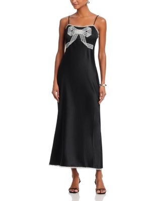 Isolie Lace Bow Crepe Maxi Dress