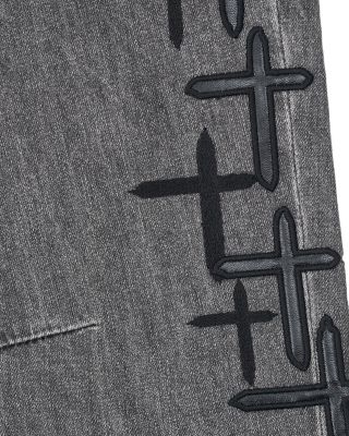 Skinny Fit Jeans in Clouded Mist Cross Patch