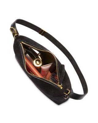 Bevel Suede Convertible Wristlet in Black