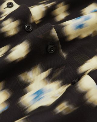 Faded Floral Print Long Sleeve Shirt