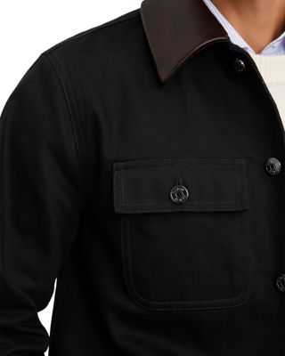 Leather Collar Denim Jacket