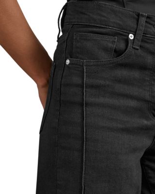 Petite Mid Rise Wide Leg Jeans in Black