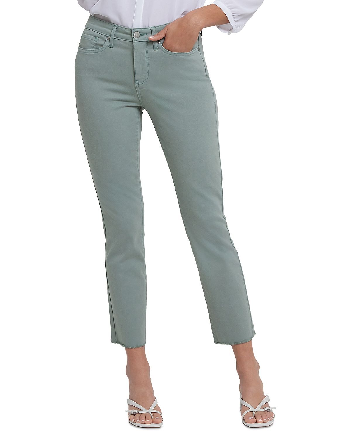 Nydj Sheri Frayed High Rise Ankle Skinny Jeans