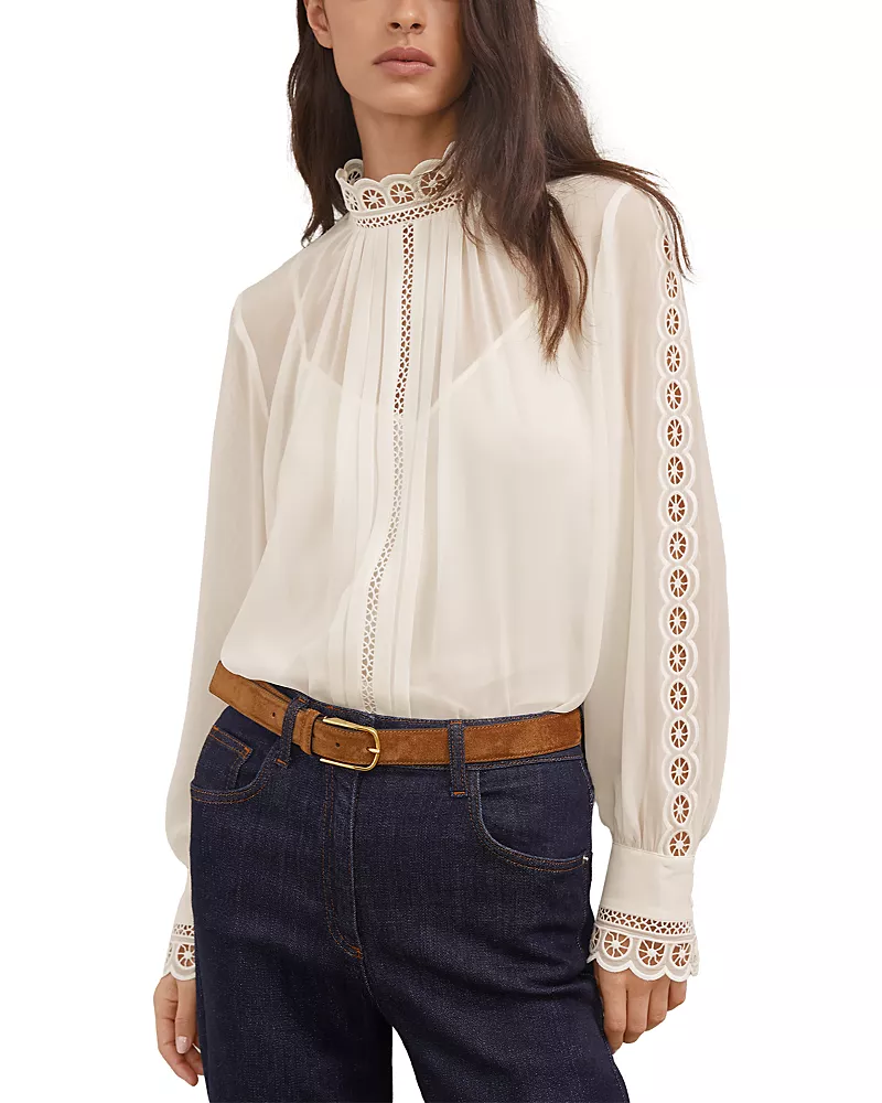 Reiss Lace Collar Blouse