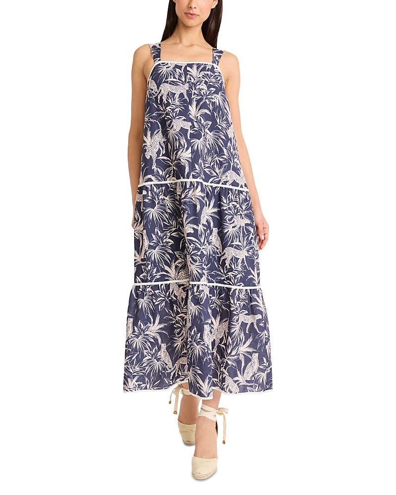 The Good Journey Animal Print Maxi Dress In Blue