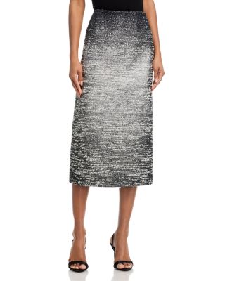 Ombr&amp;eacute; Boucl&amp;eacute; Jacquard Pencil Skirt