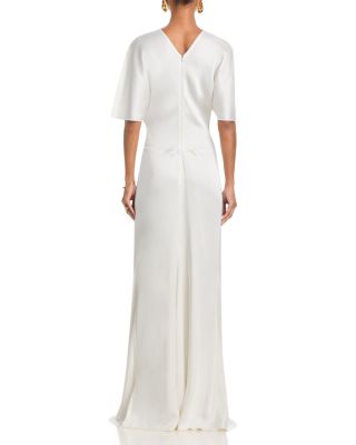 Gathered Waist Floor Length Dress