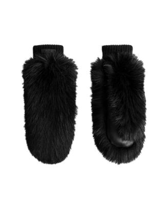  Bella Faux Fur & Leather Mittens