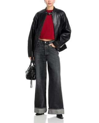 Domenico Leather Bomber Jacket