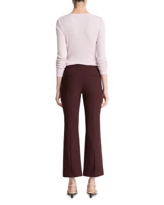Mid Rise Pintucked Cropped Pants