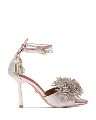 Women's Pom Pom Ankle Tie Sandals