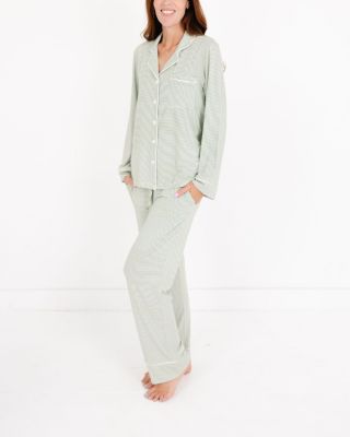 Evergreen Stripe Bamboo Pajama Set