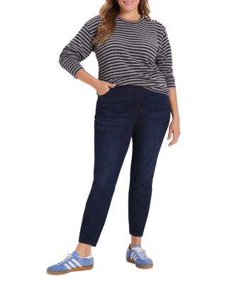 Texture Stripe Button Shoulder Top