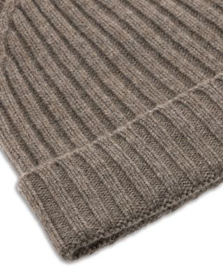 Men's Ribbed Pure Cashmere Beanie
