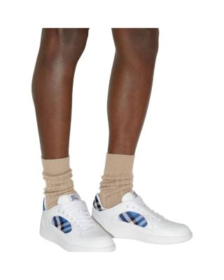  Men's Leather and Check Terrace Sneakers