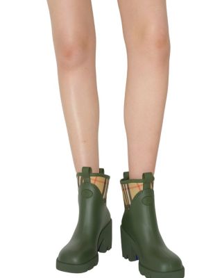 Women&#39;s Rubber Marsh Stamp Heeled Low Boots