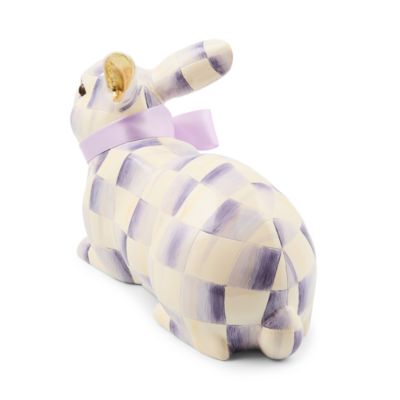 Violet Check Resting Bunny Figure