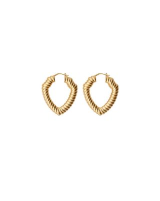 Large Shield Twisted Hoop Earrings