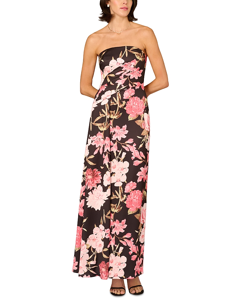 Aidan Mattox Crepe Back Satin Long Dress