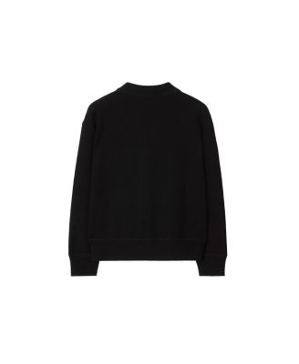  Unisex Check Label Wool Cardigan