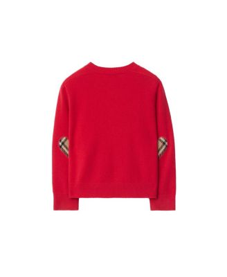  Unisex Check Patch Wool Cashmere Cardigan